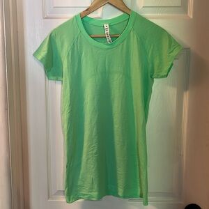 Swiftly tech long bright lime green tshirt